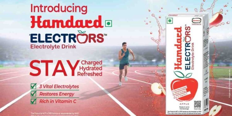 Hamdard ElectrORS, Electrolyte drink, Hydration drink, Energy drink, Apple electrolyte drink, ORS drink , Vitamin C drink, Sports drink, Hamdard Foods, Rapid hydration, Electrolyte replenishment, Rehydration, Fitness drink, Post-workout drink, Travel hydration, Glucose drink, Sodium, Potassium, Chloride, Myhamdardstore.com, RoohAfza, Hamdard Aurangabad plant, Hamid Ahmed CEO Hamdard Foods India, Recovery drink, Fatigue recovery, Where to buy Hamdard ElectrORS, Hamdard apple flavored electrolyte drink benefits, Electrolyte drink for rapid hydration and energy boost, Non-medical ORS drink with Vitamin C, Hamdard ElectrORS online purchase, Hamdard ElectrORS Apple flavor 200ml, Hamdard ElectrORS ingredients,