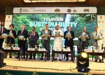 India tourism GDP growth, Tourism Sustainability Summit 2025, Climate resilient tourism India, Sustainable tourism India, Indian tourism sector growth, FHRAI tourism summit, Mission Life tourism, Rural tourism India, Tribal tourism India, Cruise tourism India, Gajendra Singh Shekhawat tourism, Suman Billa IAS tourism, Sheo Shankar Shukla tourism MP, FHRAI, PHDCCI tourism, World Sustainable Hospitality Alliance, India tourism, Madhya Pradesh tourism, Gujarat tourism, New Delhi tourism summit, AI in tourism, APP based tourism, Digital tourism India, Hotel sustainability, Restaurant sustainability, Indian tourism industry, Tourism development India, Eco tourism India, Cultural tourism India, Tourism policy India, Tourism investment India, UNESCO sites India tourism, Homestay tourism India, Travel India sustainable, Indian economy tourism, Tourism challenges India,