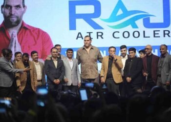 Raj Cooling Systems, The Great Khali, Air Cooler, World Record, Cooling Solutions, BLDC Motor Vision 2030, Raj Cooling Systems World Record, Largest Air Cooler, Kalpesh Ramoliya, Golden Book of World Records, Sustainable Cooling, Industrial Air Coolers, Commercial Air Coolers, Raj Cooling Systems Vision 2030, Largest Air Cooler World Record, The Great Khali Air Cooler, BLDC Motor Air Cooler, Sustainable Cooling Solutions, Industrial Commercial Air Coolers,