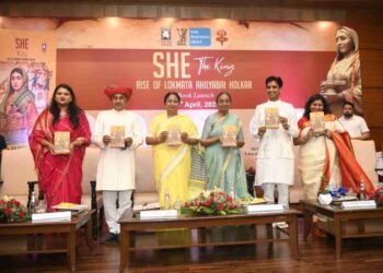 She - The King, Rise of Lokmata Ahilyabai Holkar, Aditi Narayani, Ahilyabai Holkar book, Lokmata Ahilyabai Holkar biography, Book launch, New Maharashtra Sadan, Vani Prakashan, Dr. Aditi Narayani book, Indian queen, Women leadership India, Historical narrative India, Spiritual ruler, Compassionate leadership, Feminine power, Indigenous leadership values, Forgotten epistemologies, Inclusive governance, Justice empathy dharma, Shakti tradition, History feminism, Civilizational continuity, 300th birth anniversary Ahilyabai Holkar, Beti Bachao Beti Padhao , Rekha Gupta , Delhi CM) Kumar Vishwas , She - The King book review, Aditi Narayani new book, Lokmata Ahilyabai Holkar history, Biography of Ahilyabai Holkar in English, Book launch She - The King New Delhi, Women rulers of India history, Spiritual leadership in Indian history, Importance of women's empowerment in India,