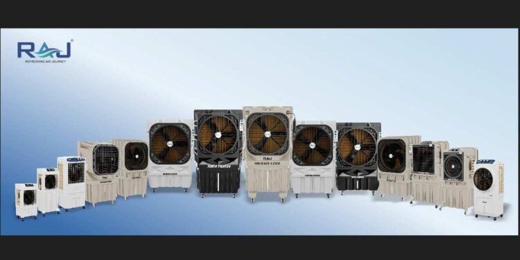 Raj Cooling Systems, Aakar Exhibition 2025, Air Coolers, New Product Launch, Cooling Solutions, Tent Coolers, Commercial Coolers, Domestic Coolers, BLDC Fans, India Expo Mart, Greater Noida, Air Cooling Industry, HVAC, Energy Efficient Coolers, Innovative Cooling, Kalpesh Ramoliya,