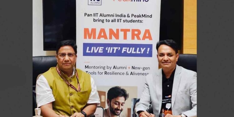 Apex IIT Alumni Body PanIIT & PeakMind Sign MoU to Drive Student Safety and Wellbeing Initiatives 1 IIT, PanIIT, PeakMind, MANTRA, student wellbeing, mental health, alumni mentorship, student safety, suicide prevention, student support