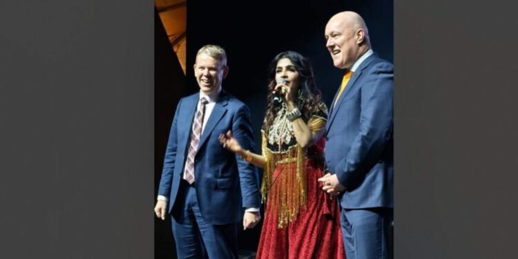 Shibani Kashyap, Christopher Luxon, New Zealand, Auckland, Indian Festival, World & Us, PM dance, music, culture, India, due drop events centre