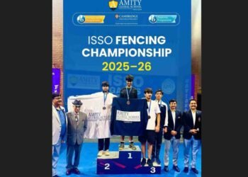 ISSO Fencing Championship, Amity Global School News, Noida School Sports, Fencing Tournament Results, Student Achievers 2025