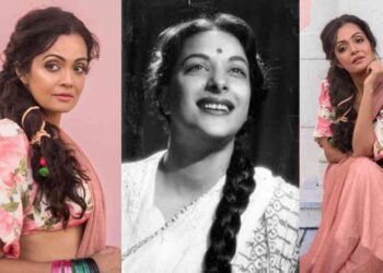 Actress Sheena Chohan ,Sheena Chohan Nargis Dutt tribute, Mother India look recreation, Bollywood retro fashion, Sheena Chohan sarees, iconic Indian cinema looks,Sheena Chohan