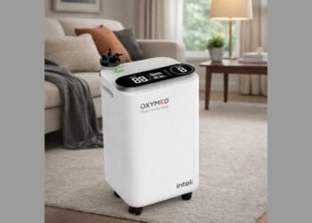 Oxymed Inteli 5 LPM, Oxymed Cure 5 LPM, Home oxygen concentrator India, Best 5 LPM oxygen concentrator, Auto-adjusting oxygen concentrator,Oxymed