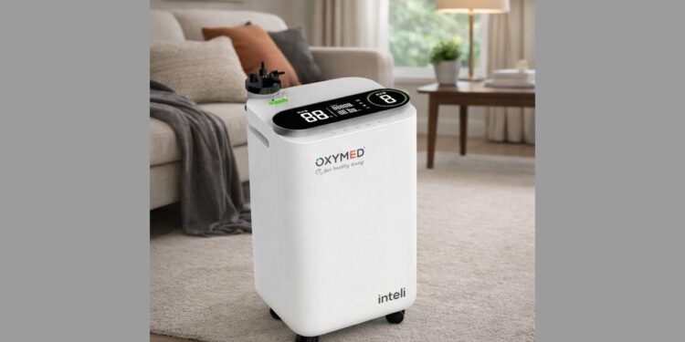 Oxymed Inteli 5 LPM, Oxymed Cure 5 LPM, Home oxygen concentrator India, Best 5 LPM oxygen concentrator, Auto-adjusting oxygen concentrator,Oxymed
