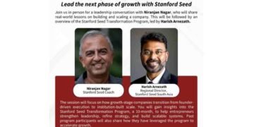 Stanford Seed event India, business scaling strategies, startup growth Indore, leadership training founders, Stanford Seed program