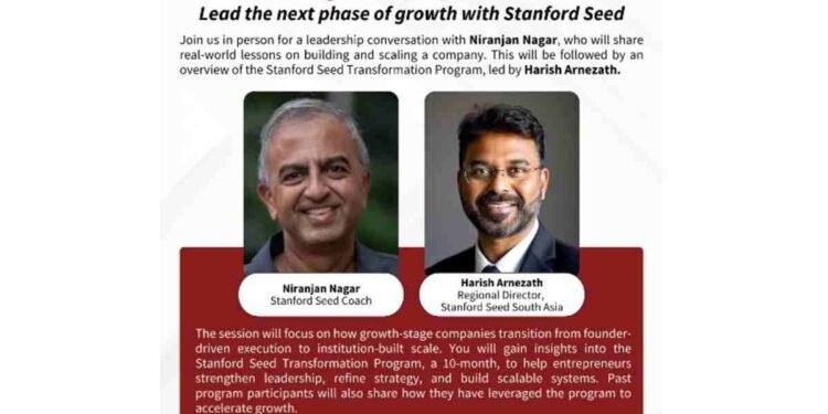 Stanford Seed to Host “Building a Company That Scales” Leadership Session in Indore 1 Stanford Seed event India, business scaling strategies, startup growth Indore, leadership training founders, Stanford Seed program