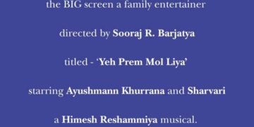 Yeh Prem Mol Liya, Sooraj Barjatya new film, Ayushmann Khurrana movie 2026, Sharvari film, Rajshri Productions film