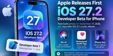 Apple, iOS 27.2, iOS 27.2 Beta, iOS 27.2 Developer Beta, iOS 27, iPhone, Apple iPhone, iOS Update, iPhone Software Update, Apple Developer Beta, iPhone Duo, Siri AI, Apple Health App, Apple Software