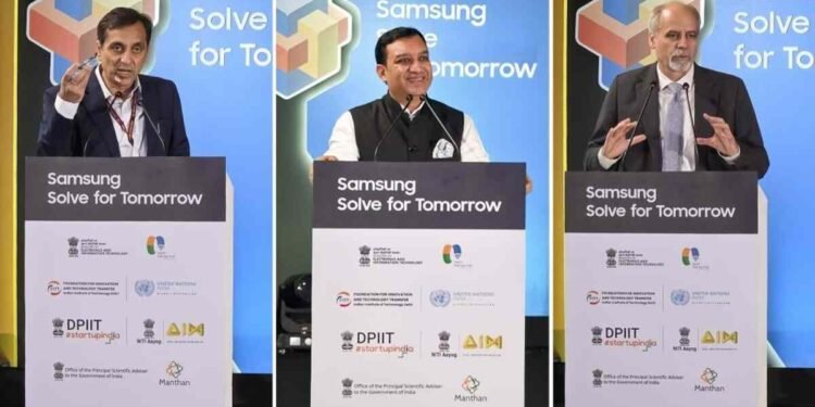 Samsung Solve for Tomorrow, Samsung Solve for Tomorrow 2026, Samsung CSR India, Samsung Innovation Programme, youth innovation India, student innovators, STEM education India, Samsung student startup programme, Sushil Pal MeitY, Stefan Priesner UN, Nikhil Agarwal IIT Delhi, FITT IIT Delhi, Sustainable Development Goals, student entrepreneurship, innovation grants, technology for social impact, young entrepreneurs India, AI innovation, ₹2 crore grants,Samsung Solve for Tomorrow 2026
